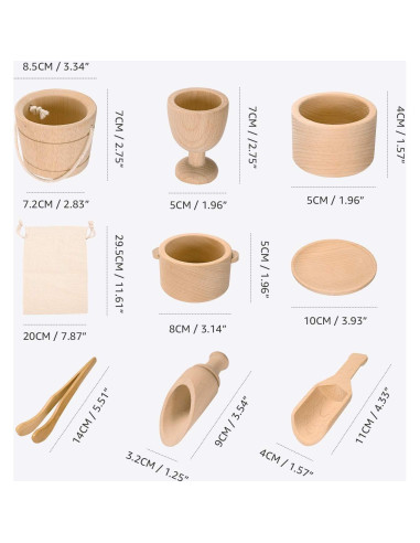 Caja Sensorial Montessori de Madera para Niños 36 meses+