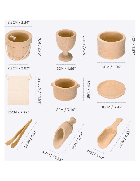 Caja Sensorial Montessori de Madera para Niños 36 meses+