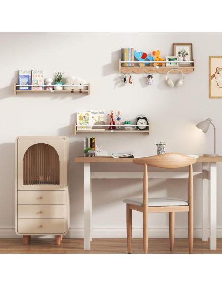 Estante Flotante de Madera Napeollor 34" para Guardería - Juego de 3