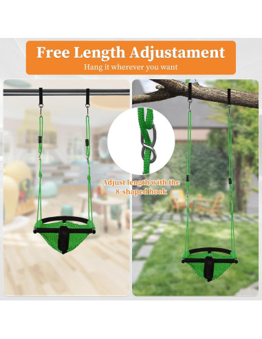 Asiento de columpio para niños Hi-Na verde ajustable 100-180cm