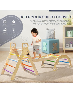 Conjunto Triángulo Pikler BlueWood 7 en 1 para Niños 2