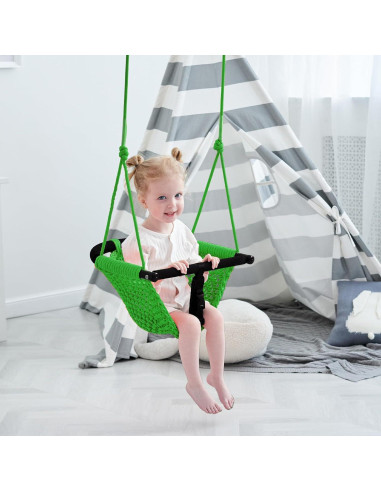Asiento de columpio para niños Hi-Na verde ajustable 100-180cm