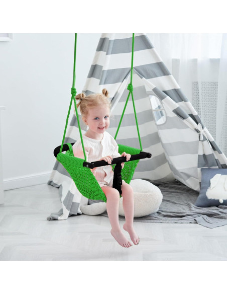 Asiento de columpio para niños Hi-Na verde ajustable 100-180cm