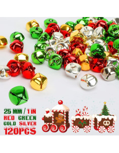Campanas de Jingle Augshy 120 Pcs 25 mm para Manualidades 2