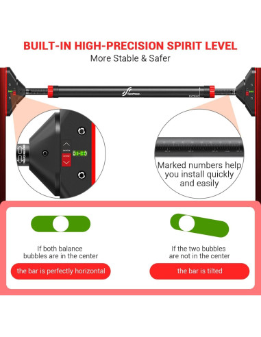 Barra de Dominadas Sportneer Ajustable 200 kg Sin Tornillos