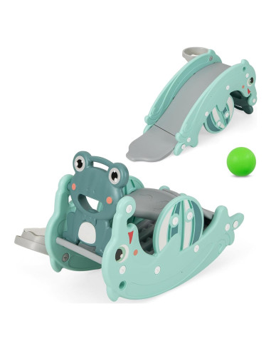 Costzon Juguete 4 en 1 para Niños - Tobogán, Balancín, Escalador