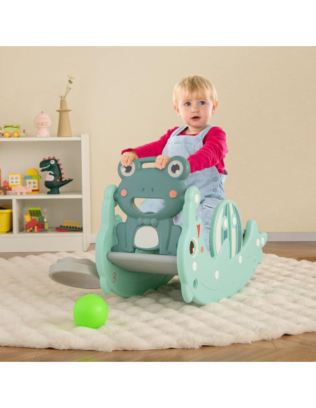 Costzon Juguete 4 en 1 para Niños - Tobogán, Balancín, Escalador