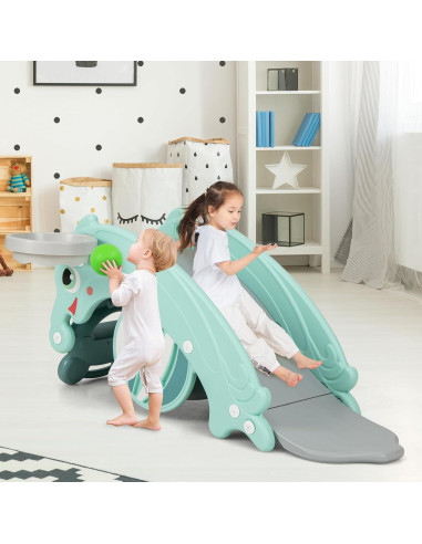 Costzon Juguete 4 en 1 para Niños - Tobogán, Balancín, Escalador