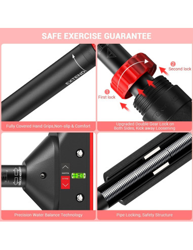 Barra de Dominadas Sportneer Ajustable 200 kg Sin Tornillos