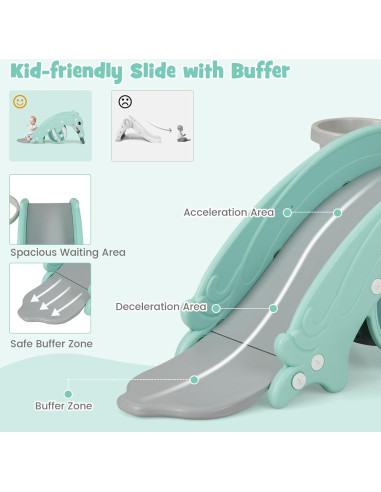 Costzon Juguete 4 en 1 para Niños - Tobogán, Balancín, Escalador