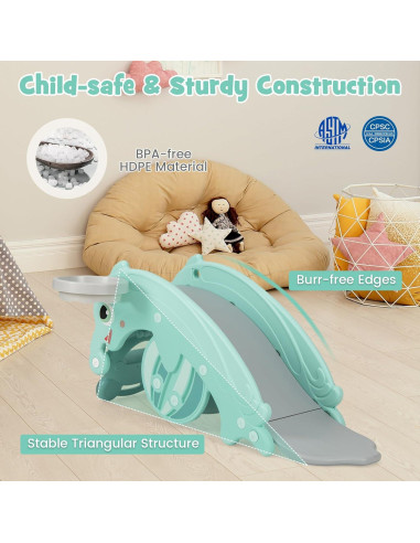 Costzon Juguete 4 en 1 para Niños - Tobogán, Balancín, Escalador