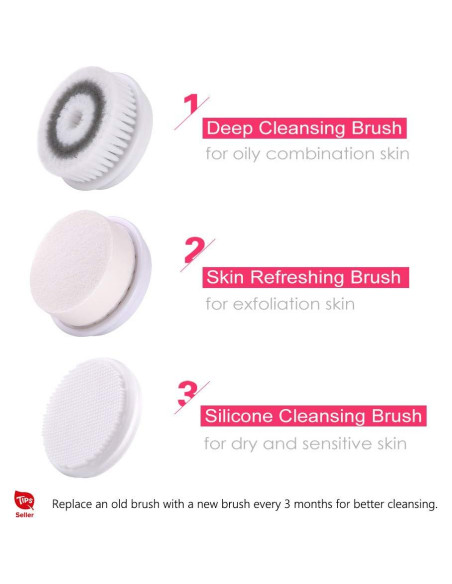 Cepillo Facial Eléctrico TOUCHBeauty con 3 Cabezas y Estuche Cepillo Facial Eléctrico TOUCHBeauty con 3 Cabezas y Estuche