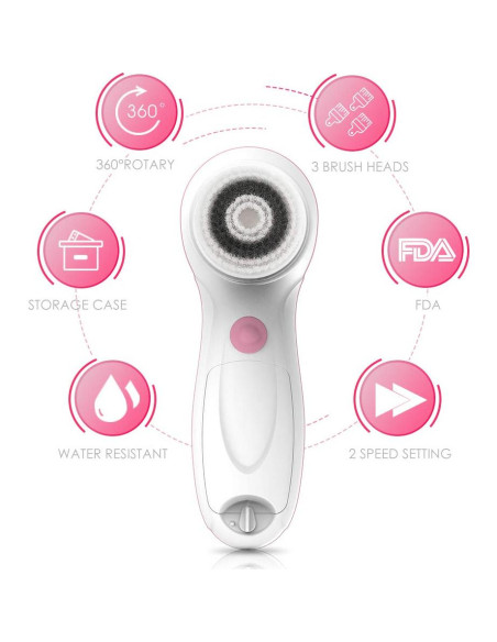 Cepillo Facial Eléctrico TOUCHBeauty con 3 Cabezas y Estuche Cepillo Facial Eléctrico TOUCHBeauty con 3 Cabezas y Estuche