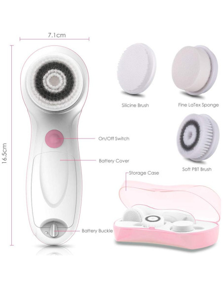 Cepillo Facial Eléctrico TOUCHBeauty con 3 Cabezas y Estuche Cepillo Facial Eléctrico TOUCHBeauty con 3 Cabezas y Estuche