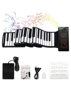 Piano Enrollable 88 Teclas Lamir con Pedal y Pegatinas