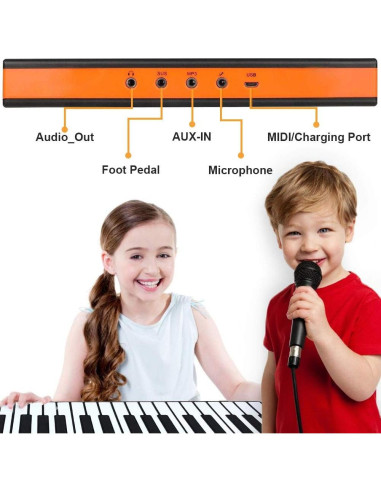 Piano Enrollable 88 Teclas Lamir con Pedal y Pegatinas
