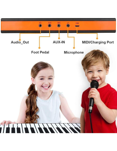 Piano Enrollable 88 Teclas Lamir con Pedal y Pegatinas Piano Enrollable 88 Teclas Lamir con Pedal y Pegatinas