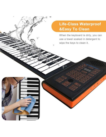 Piano Enrollable 88 Teclas Lamir con Pedal y Pegatinas Piano Enrollable 88 Teclas Lamir con Pedal y Pegatinas