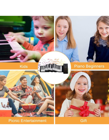 Piano Enrollable 88 Teclas Lamir con Pedal y Pegatinas Piano Enrollable 88 Teclas Lamir con Pedal y Pegatinas