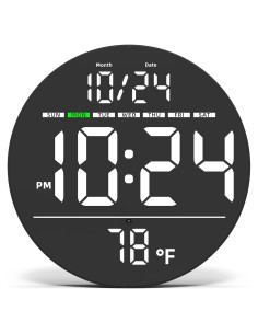 Reloj de Pared Digital XUANZIT 8" LED Auto-Brillo Temperatura
