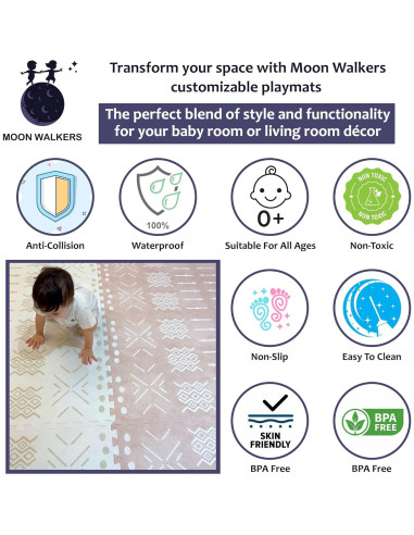 Alfombrilla de Juego Boho MOON WALKERS 1.83x1.22m No Tóxica