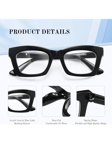 Gafas de lectura Resjok Oprah para mujeres - Paquete de 3 con bloqueo luz azul