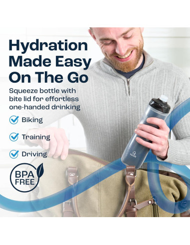 Botella de Agua Aislada AQUAFIT 0.59L Deportiva a Prueba de Fugas