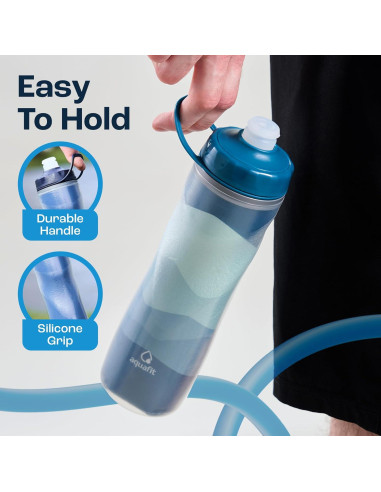 Botella de Agua Aislada AQUAFIT 0.59L Deportiva a Prueba de Fugas