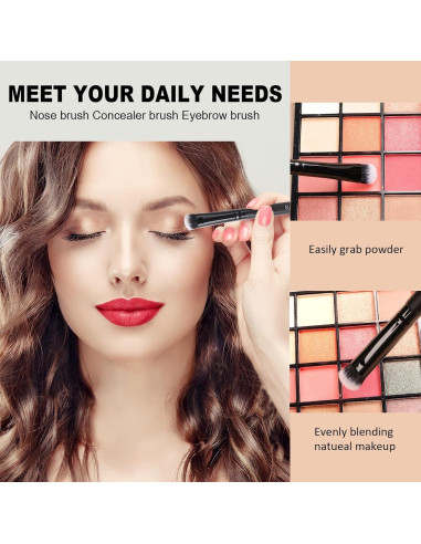 Juego de Brochas de Maquillaje Raffaello 15 Piezas Sintéticas