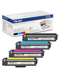 Cartuchos de Tóner TN-221 Brother - Paquete de 4 (Negro, Cian, Magenta, Amarillo)