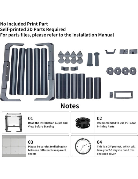 Caja Cubierta para Impresora 3D A1 Imdinnogo 603x606mm