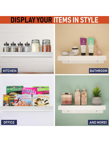 Estantes Flotantes de Acrílico Transparente Dasher - 2 Unidades 38.1x10.2cm