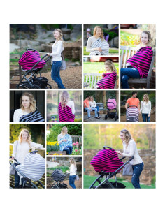 Cubierta para Asiento de Auto Bebé JLIKA Rosa Perla Estirable 2