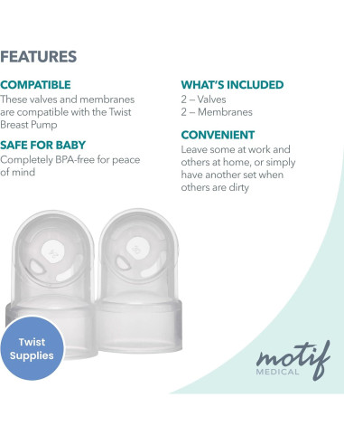 Repuestos de Válvula y Membrana Motif Medical para Extractor de Leche