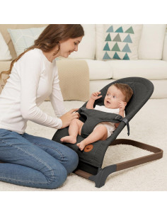Columpio para Bebés ANGELBLISS Portátil Algodón Antracita 2