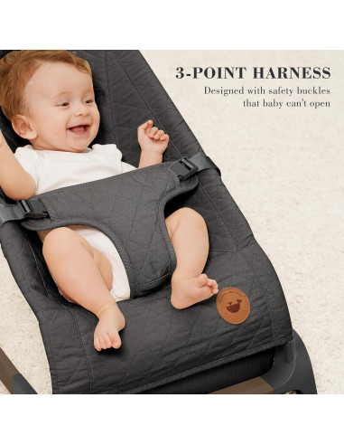 Columpio para Bebés ANGELBLISS Portátil Algodón Antracita