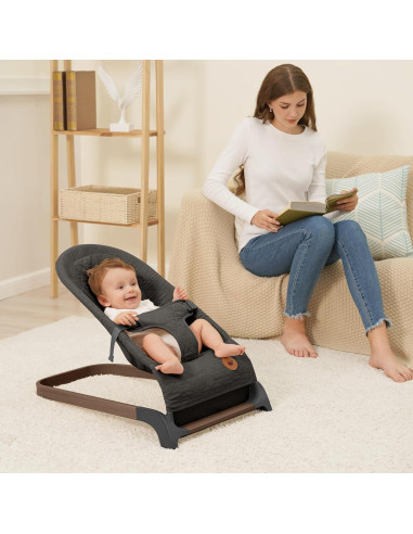 Columpio para Bebés ANGELBLISS Portátil Algodón Antracita