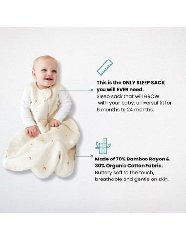 Saco de Sueño Tealbee 6-24 Meses Lunas y Estrellas 1.2 TOG