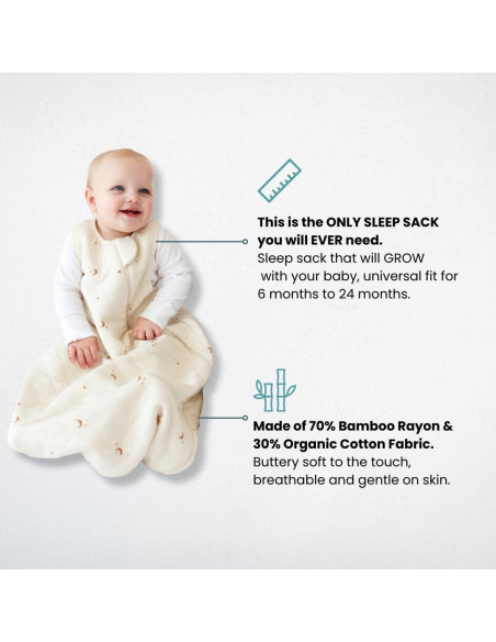 Saco de Sueño Tealbee 6-24 Meses Lunas y Estrellas 1.2 TOG