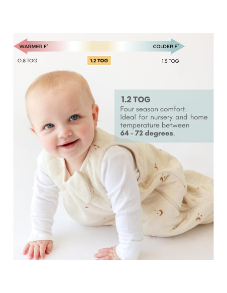 Saco de Sueño Tealbee 6-24 Meses Lunas y Estrellas 1.2 TOG