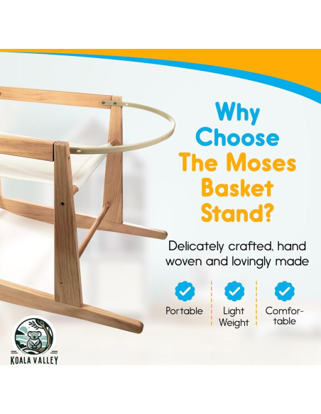 Soporte de Cesta de Moisés Mainefield Pacific - Madera Natural