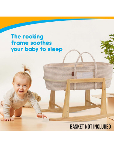 Soporte de Cesta de Moisés Mainefield Pacific - Madera Natural