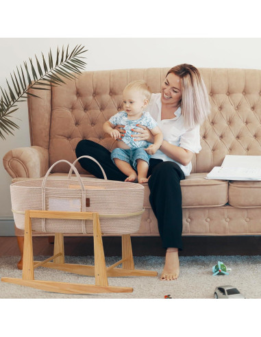 Soporte de Cesta de Moisés Mainefield Pacific - Madera Natural