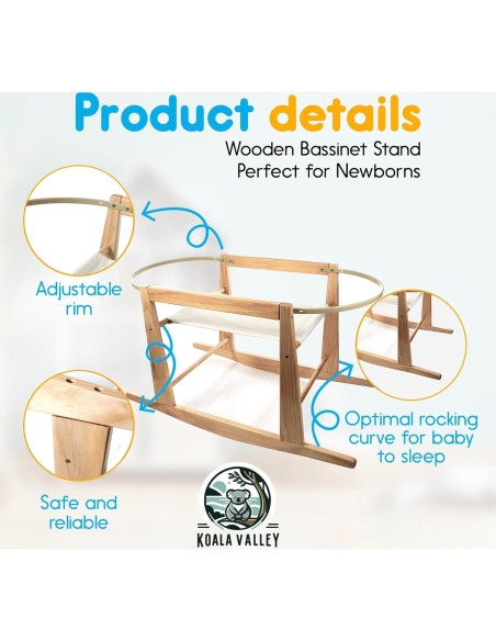 Soporte de Cesta de Moisés Mainefield Pacific - Madera Natural