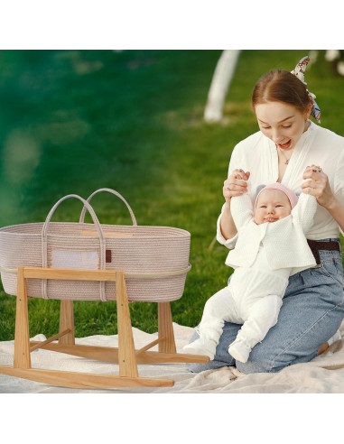 Soporte de Cesta de Moisés Mainefield Pacific - Madera Natural