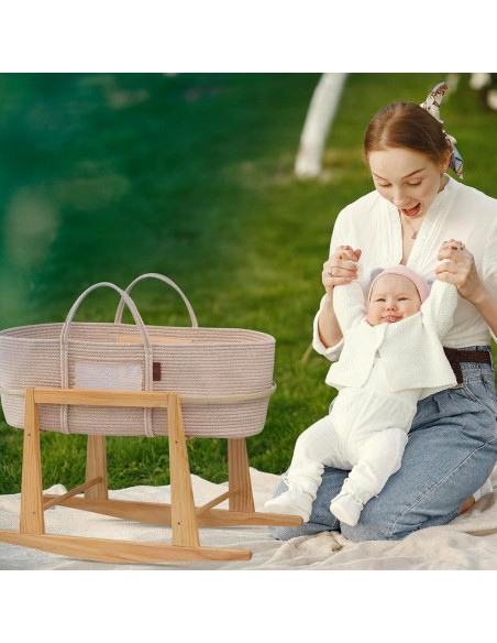 Soporte de Cesta de Moisés Mainefield Pacific - Madera Natural
