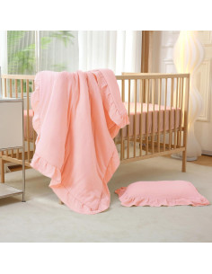 Juego de Ropa de Cuna CLoucl 3 Piezas Algodón Rosa 2