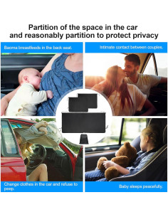 Cortinas divisorias de coche OEMASSIVE, 3 piezas, bloqueo 95% luz 2