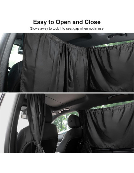 Cortinas divisorias de coche OEMASSIVE, 3 piezas, bloqueo 95% luz