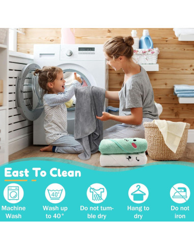 Toalla con Capucha Febvao Elefante Gris 80x80 cm Súper Absorbente